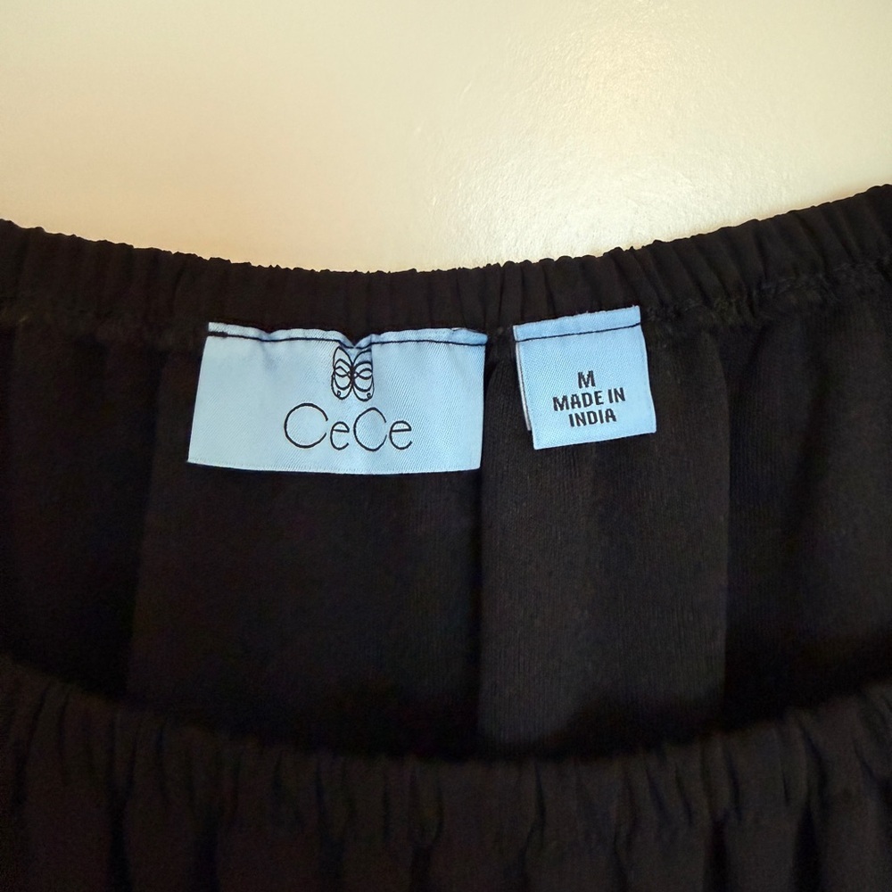 CeCe Black Ruffle Sleeve Blouse - Picture 6 of 6
